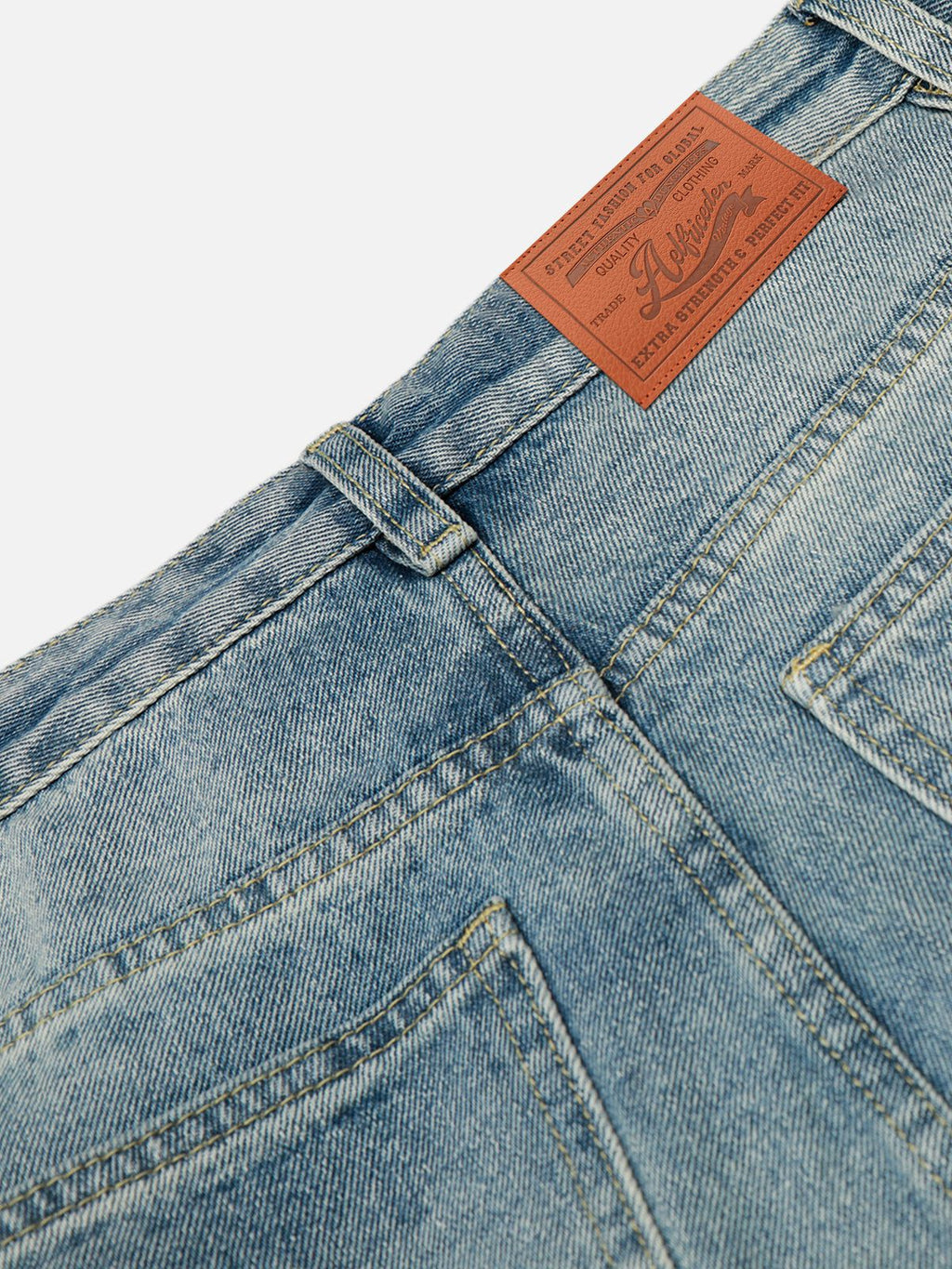 Aelfric Eden Stripe Whiskering Baggy Barrel Jeans
