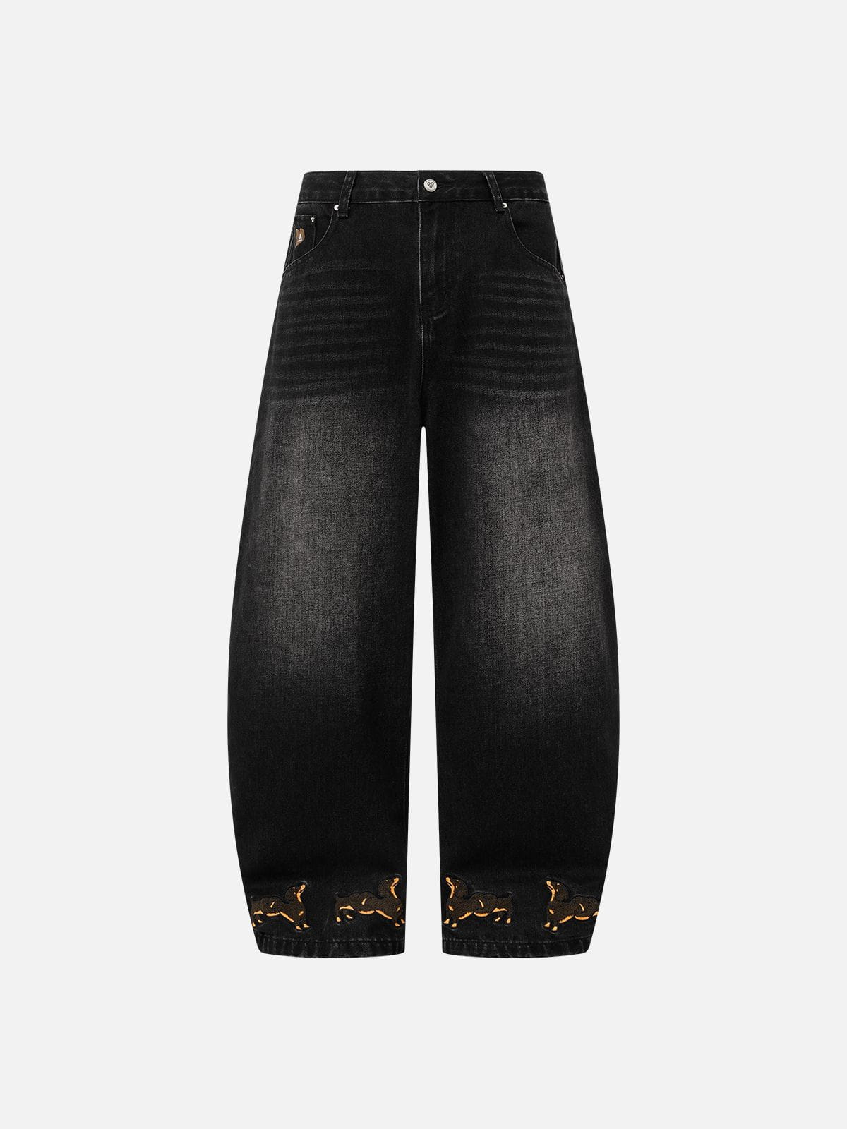 [Pre-Order] Aelfric Eden Dachshund Embroidery Baggy Barrel Jeans