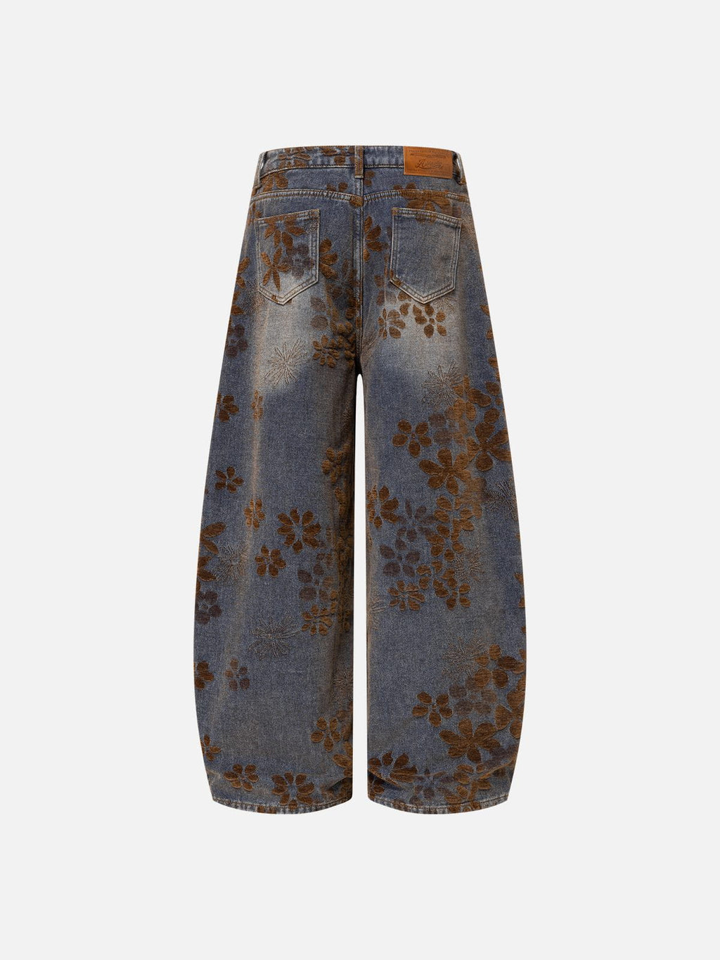 [Pre-Order] Aelfric Eden Flocked Floral Baggy Barrel Jeans
