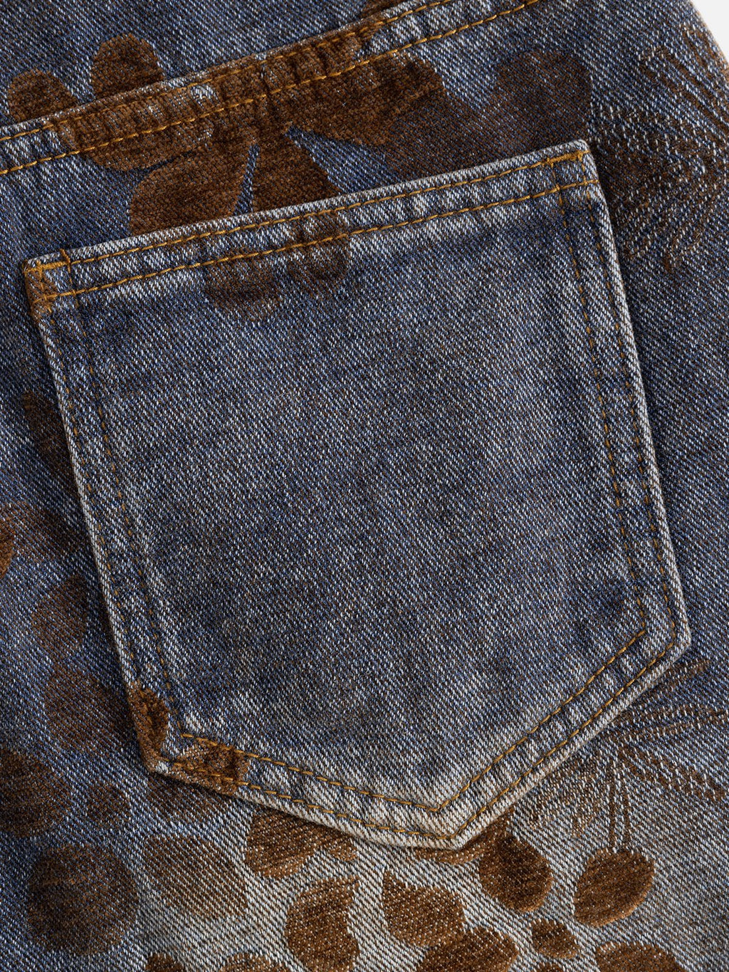 [Pre-Order] Aelfric Eden Flocked Floral Baggy Barrel Jeans