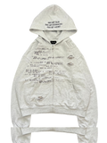 "the end" zip up grey
